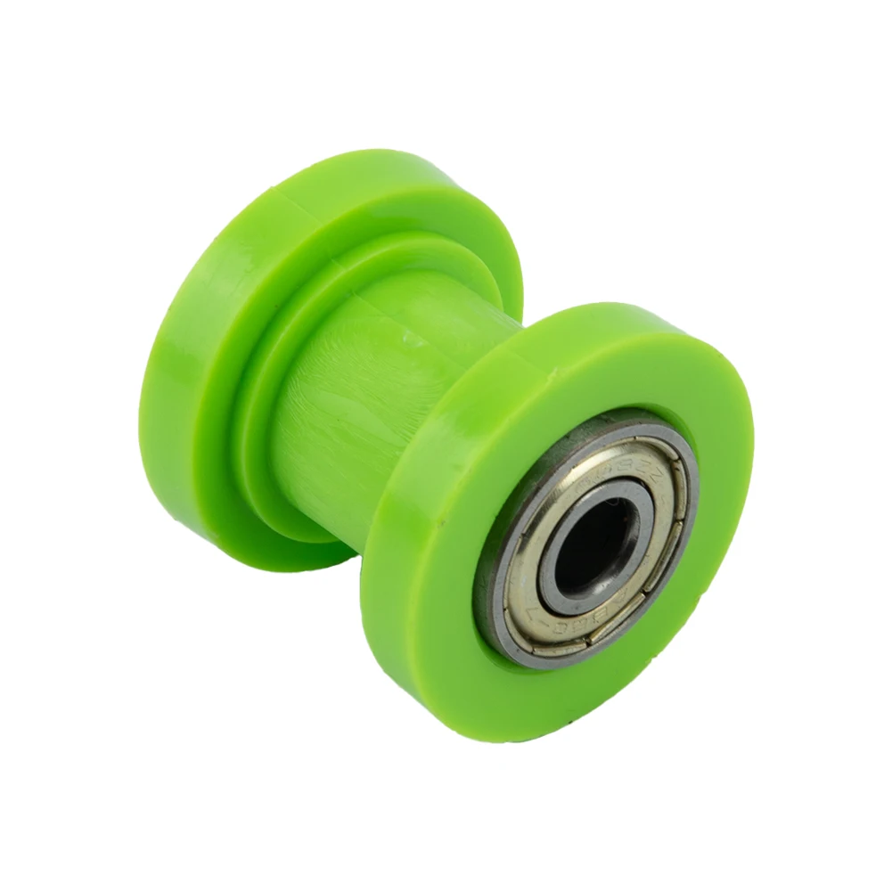 

1X Motorcycle Bike Green 8mm Chain Roller Slider Tensioner Guide Pulley Replacement Chain Roller Durable Motorbike Accessories