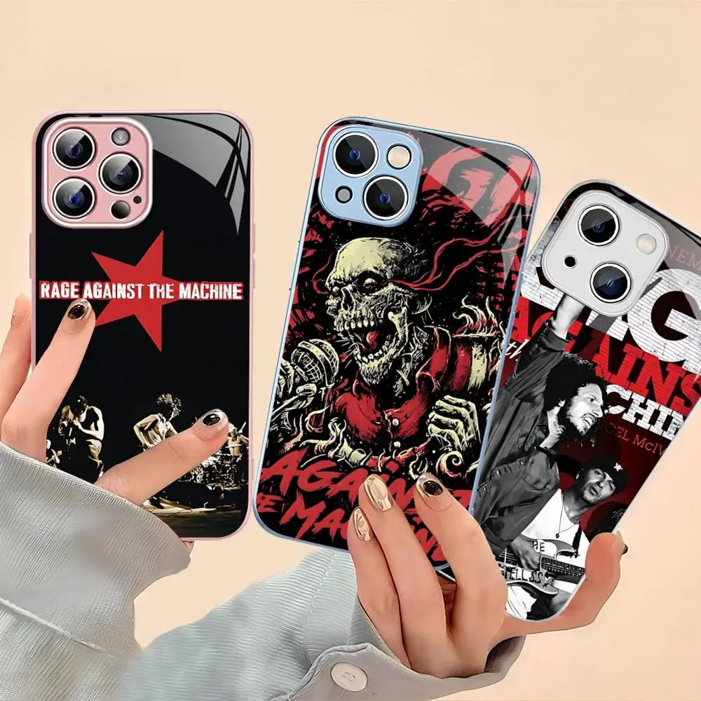 Фото Защитное стекло Band Rage A-Against The M-Machine Classic для iPhone 14 13 12 11 Pro Mini XS MAX 14Plus X XS XR Fundas №3