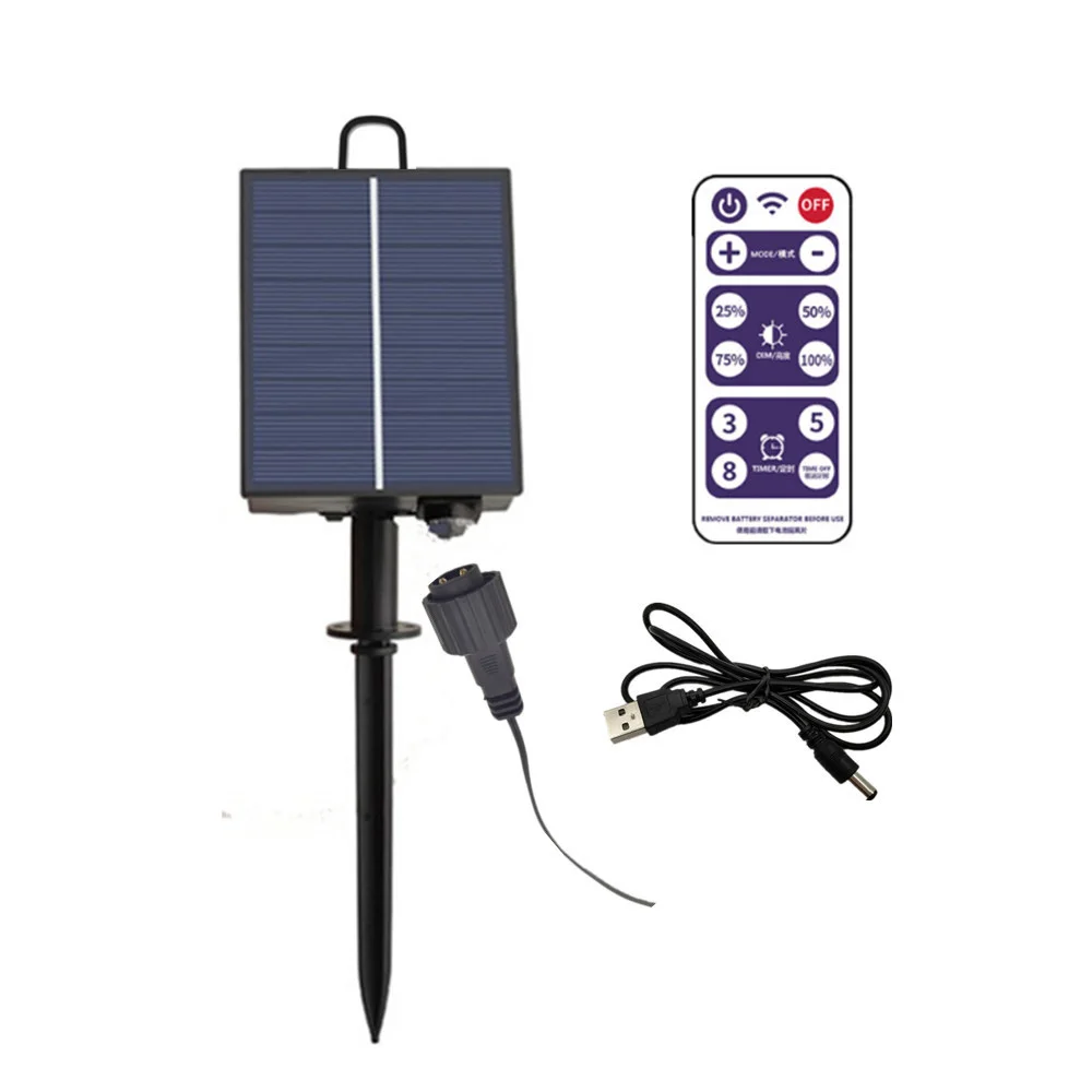 DC 3V 24V Solar Panel Controller With 8 Flash Modes Remote Controller for 100/200 LED Solar Light String Lamp DIY