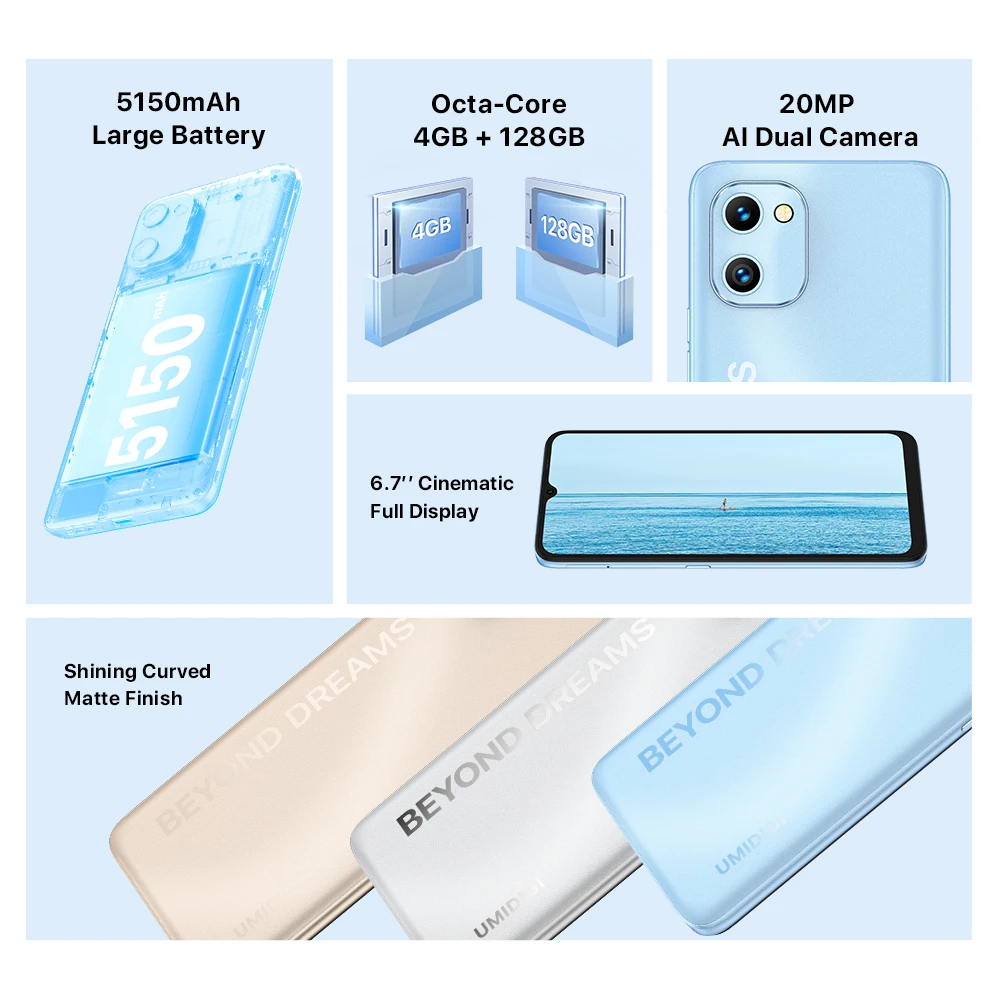 UMIDIGI F3 SE Cellular Android 11 Smartphone 4GB 128GB 6.7