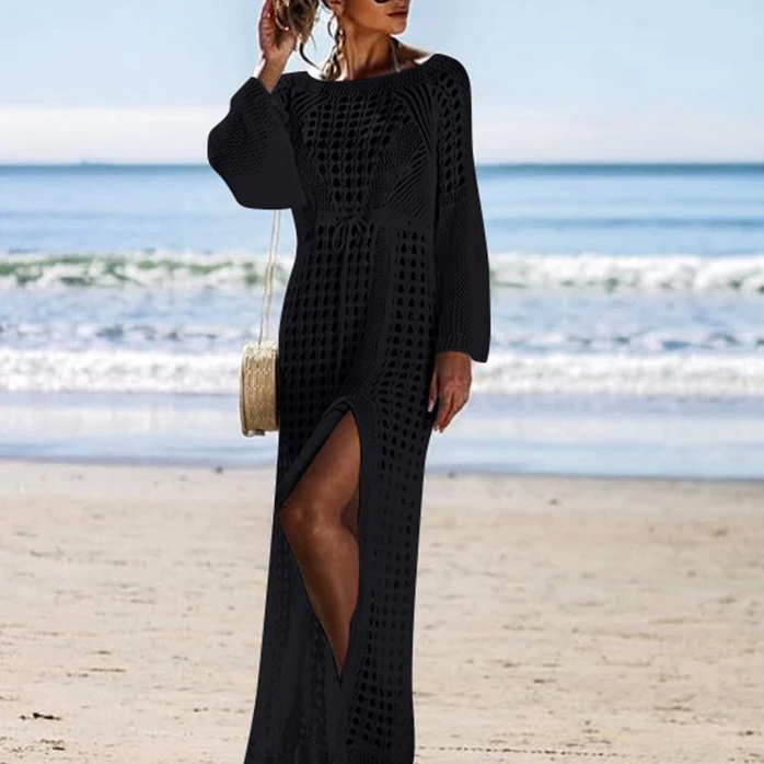 

Новая Вязаная Пляжная накидка, женский купальник бикини, накидка с вырезами, женские туники, купальные костюмы, накидки, пляжная одежда