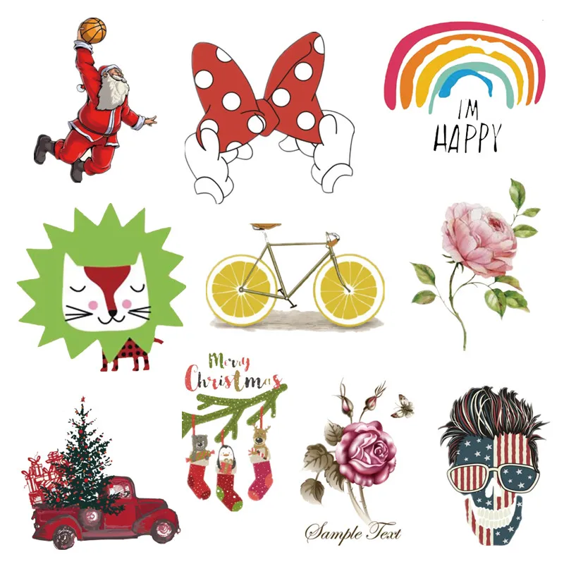 

Fashion Patch Iron on Pattern Cute Heat Tranfer Patches For Clothing Accessories DIY Stickers for Clothes Free Shipping