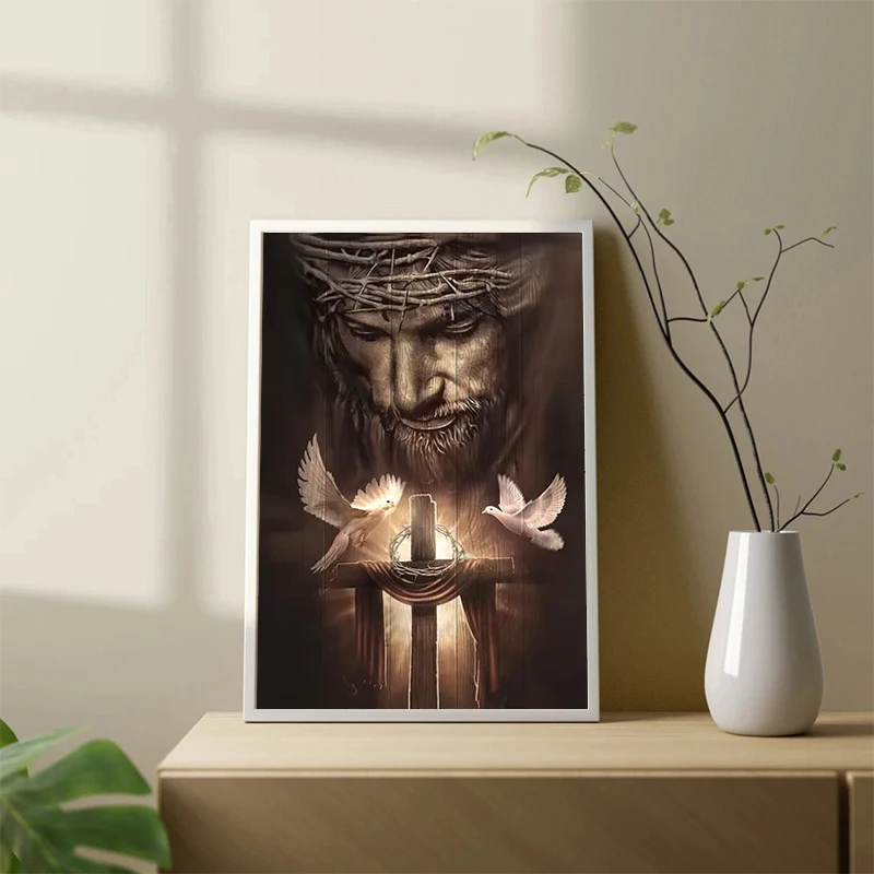 Картина на холсте с изображением Льва и Иисуса