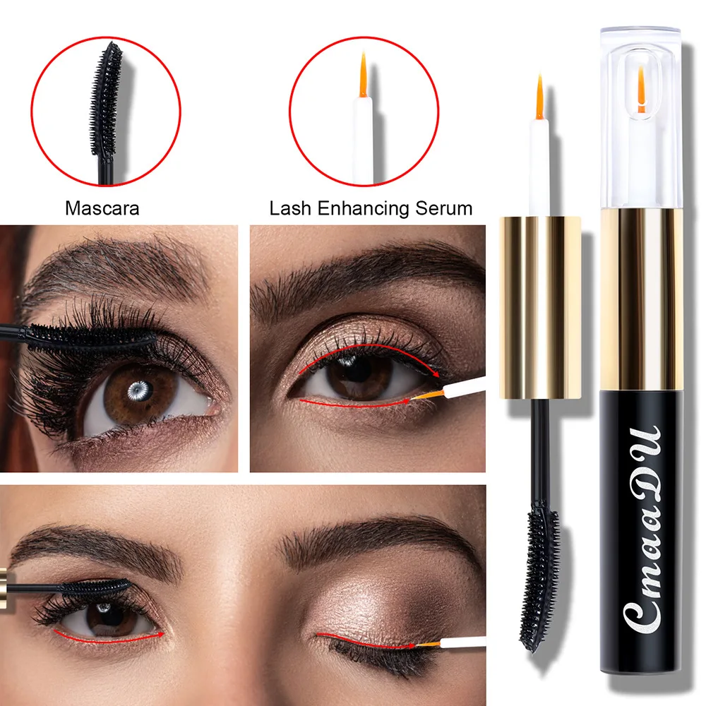 

3D Lash Black Mascara Thick Curling Lengthening Eyelash Extension + Eyelash Growth Serum Two-In-One Eye makeup