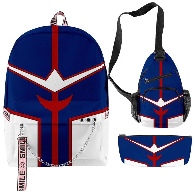 

Popular My Hero Academia 3pcs/Set Backpack 3D Print Oxford Waterproof Notebook multifunction Backpacks Chest Bags Pencil Case