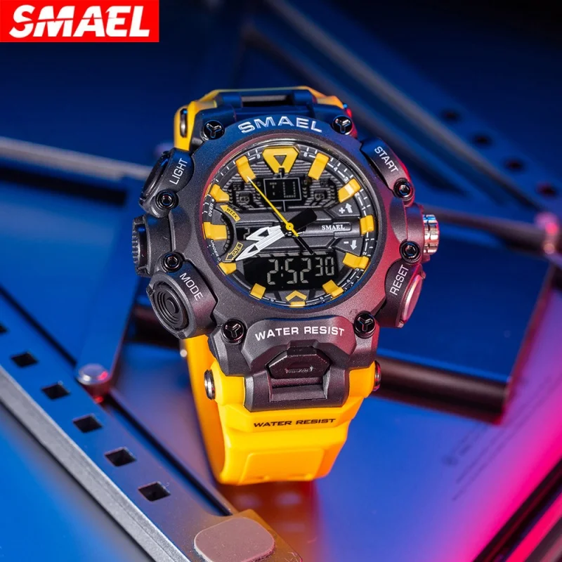 SMAEL 8053 модные мужские электронные часы с большим циферблатом крутые