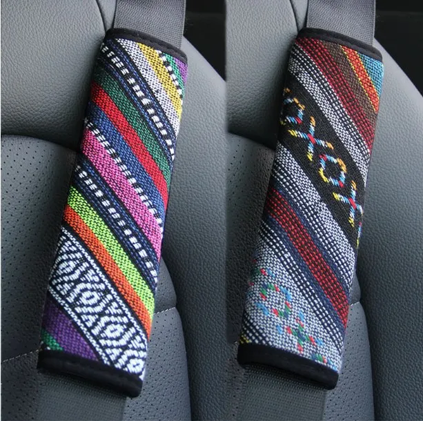 

Ethnic StyleCar Accessories Safety Belt Shoulder Cover Breathable Protection Seat Belt Padding Pad Auto Interior Accessethnic