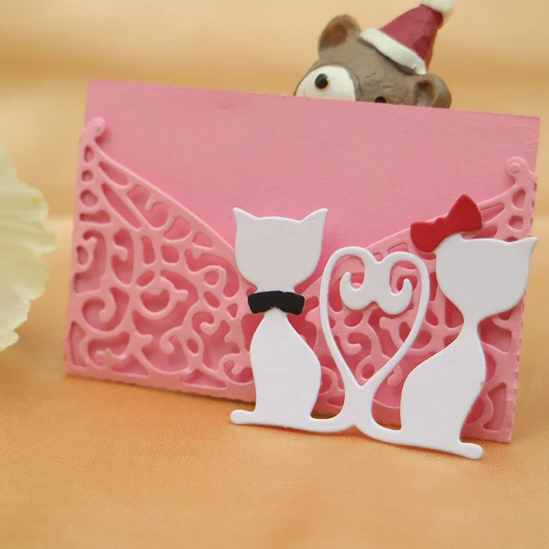 

Envelope Cutting Dies Greeting Card Cat Scrapbook Embossing DIY Album Greeting Paper Cards Making Tool Craft Dies Cut