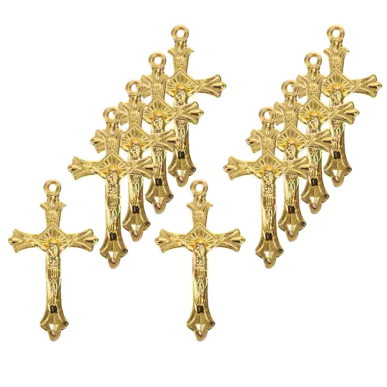 

10Pcs Zinc Alloy Cross Charm Vintage Religious Necklace Charm Pendant for Bracelet