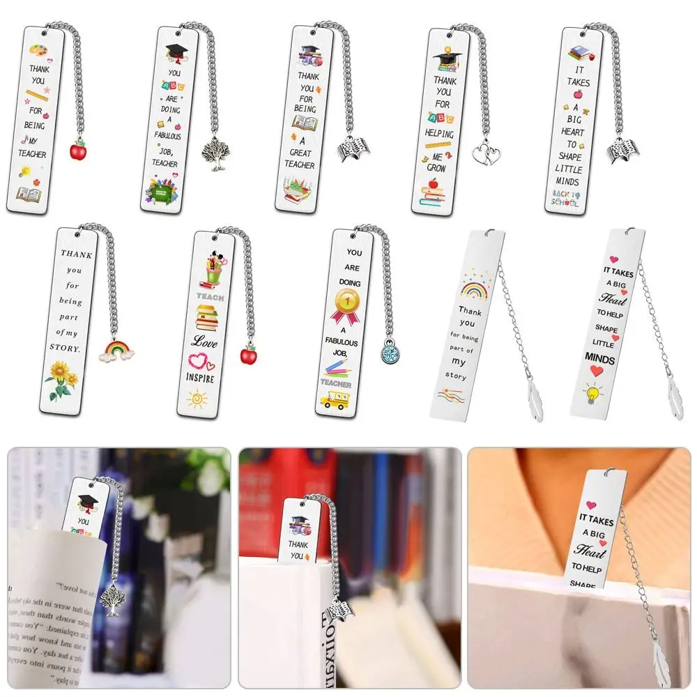 

Stainless Steel Stainless Steel Bookmarks Thanks Message Teacher Gift Book Clip Book Accessories Book Page Marker Graduation