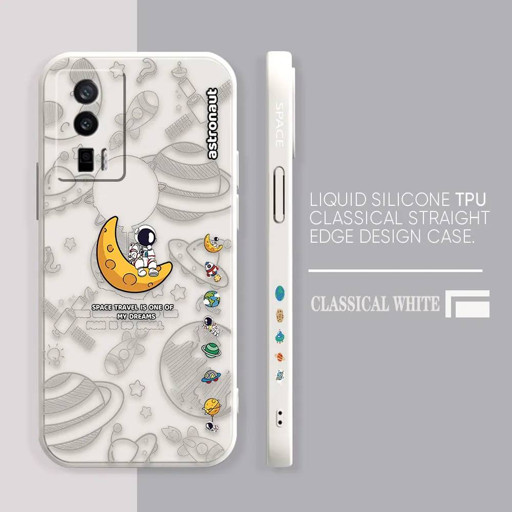 Case For Redmi K60E K60 K50 K40S K40 K30 K20 12C 10C 9A 9 8 10X 10A 10 Pro 4G 5G Gaming Case Fundas Cartoon Minimalist Astronaut