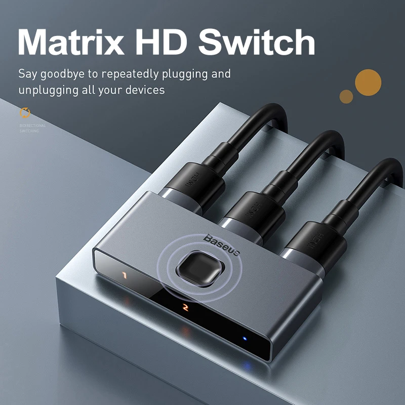 Baseus 4K HD переключатель HDMI-совместимый адаптер сплиттер для PS4 / 3 ТВ-приставки Xiaomi Mi