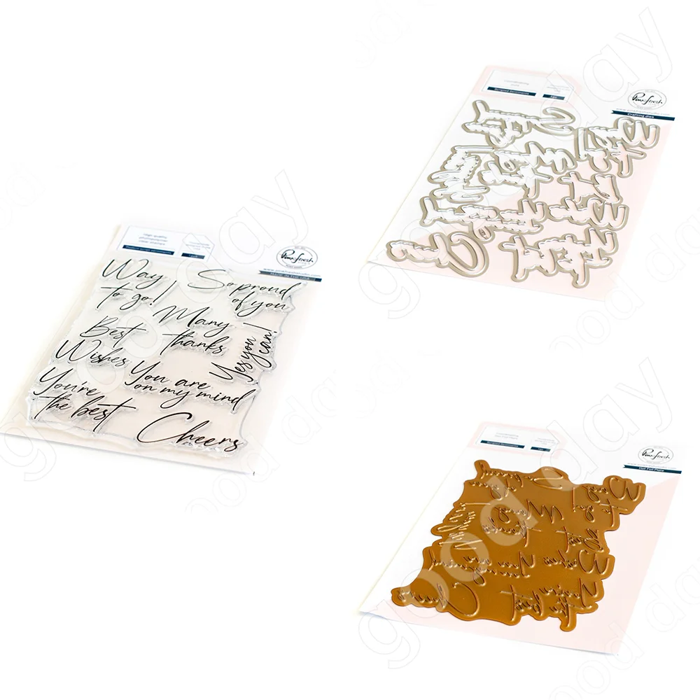 

2022 Arrival New Modern Script Sentiments Dies Hot Foil Stamps Scrapbook Diary Decoration Embossing Template Diy Card Handmade