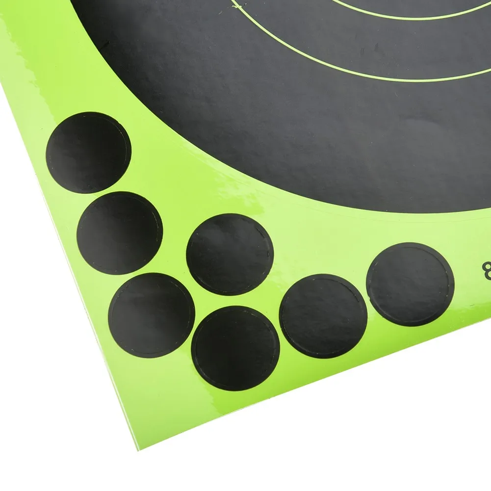 

50pcs Fluorescent Green Splash Flower Target 8Inch Adhesive Indoor Reactivity Shoot Target Aim For Rifle / Pistol Binders