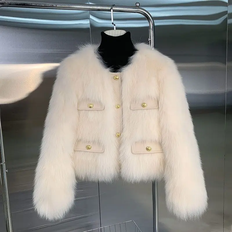 

Chic Faux Fur Jacket for Women Petite Size Short Coat Designed for Spring/Autumn/Winter