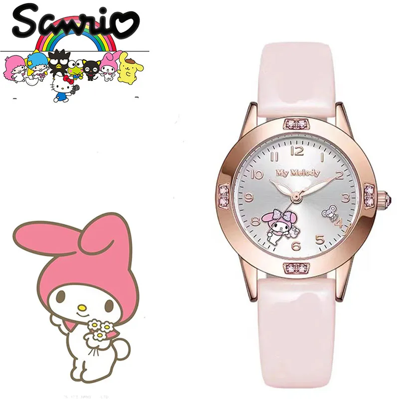 

Sanrio Hello Kitty New Diamonds Watch Cute Cartoon Anime Image Kuromi Girls Children Gifts Wholesale