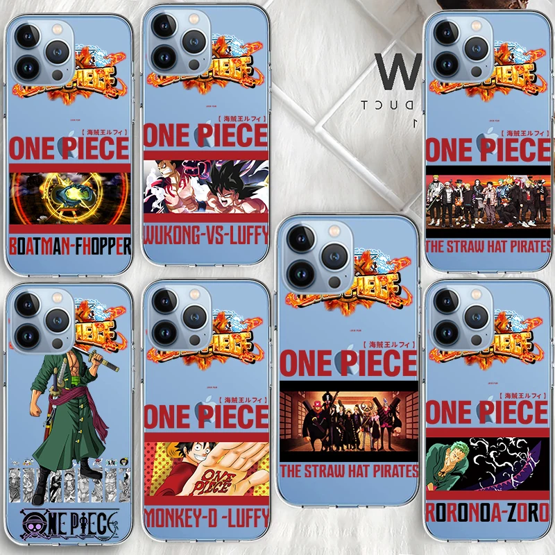 

One Piece Cartoon Luffy For Apple iPhone 13 12 Mini 11 XS Pro Max X XR 8 7 6 Plus SE 2020 5 5S Soft TPU Transparent Phone Case
