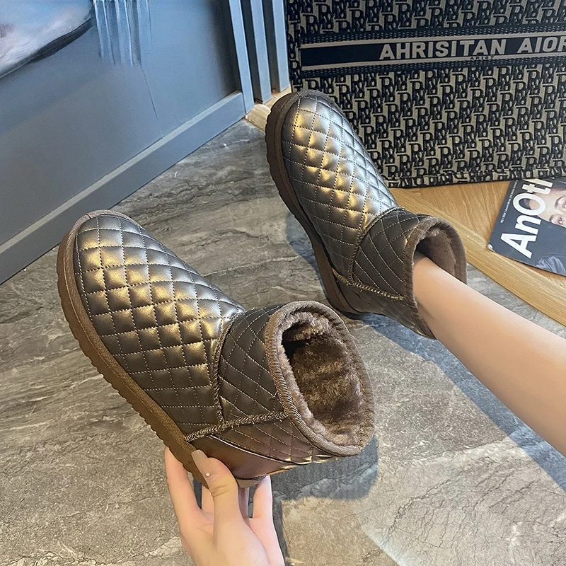 

Snow Boots Women Shoes Winter Woman Ankle Boot Fashion Plus Size Flat Booties Keep Warm Ladies Cotton Shoe Botas mujer