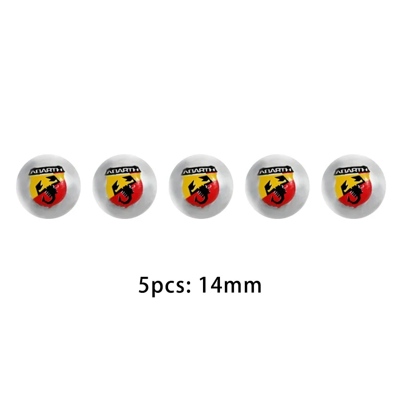 

5/10 шт. для Abarth 14 мм, алюминиевый автомобильный цепь, чехол для ключей, эмблема, значок, брелок, украшение, авто ключ, символ, наклейка, аксессуары