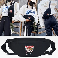 men women food print waist bag casual large capacity sports chest pouch outdoor chest bag belt bag hiking shoulder crossbody bag