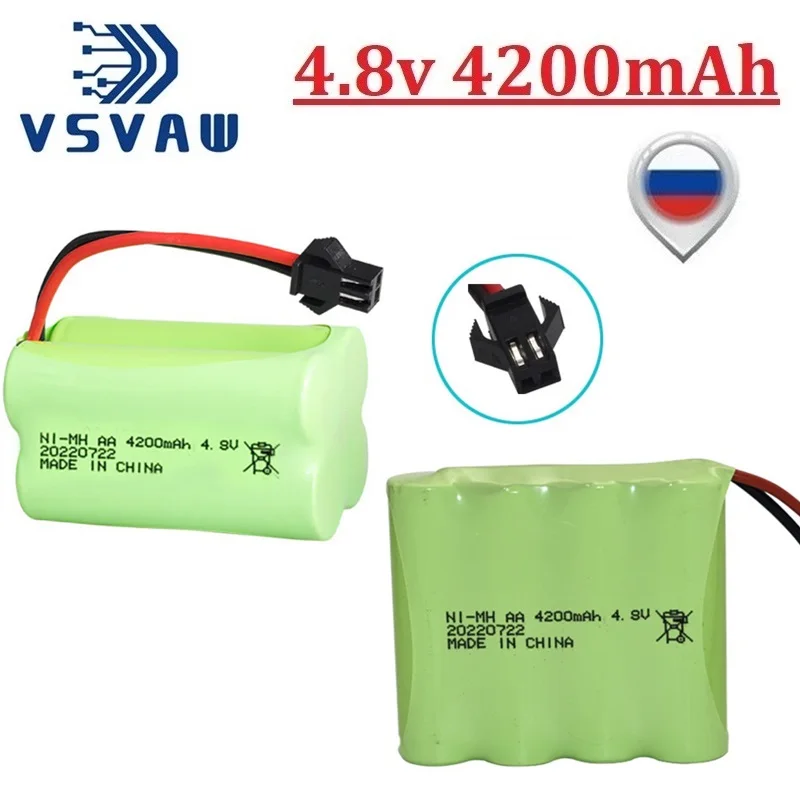 

(Штепсельная Вилка SM) никель-металлогидридный аккумулятор 4,8 в 4200 мА/ч 3500 мА/ч AA nimh для игрушек на радиоуправлении, автомобилей, танков, лодок,...