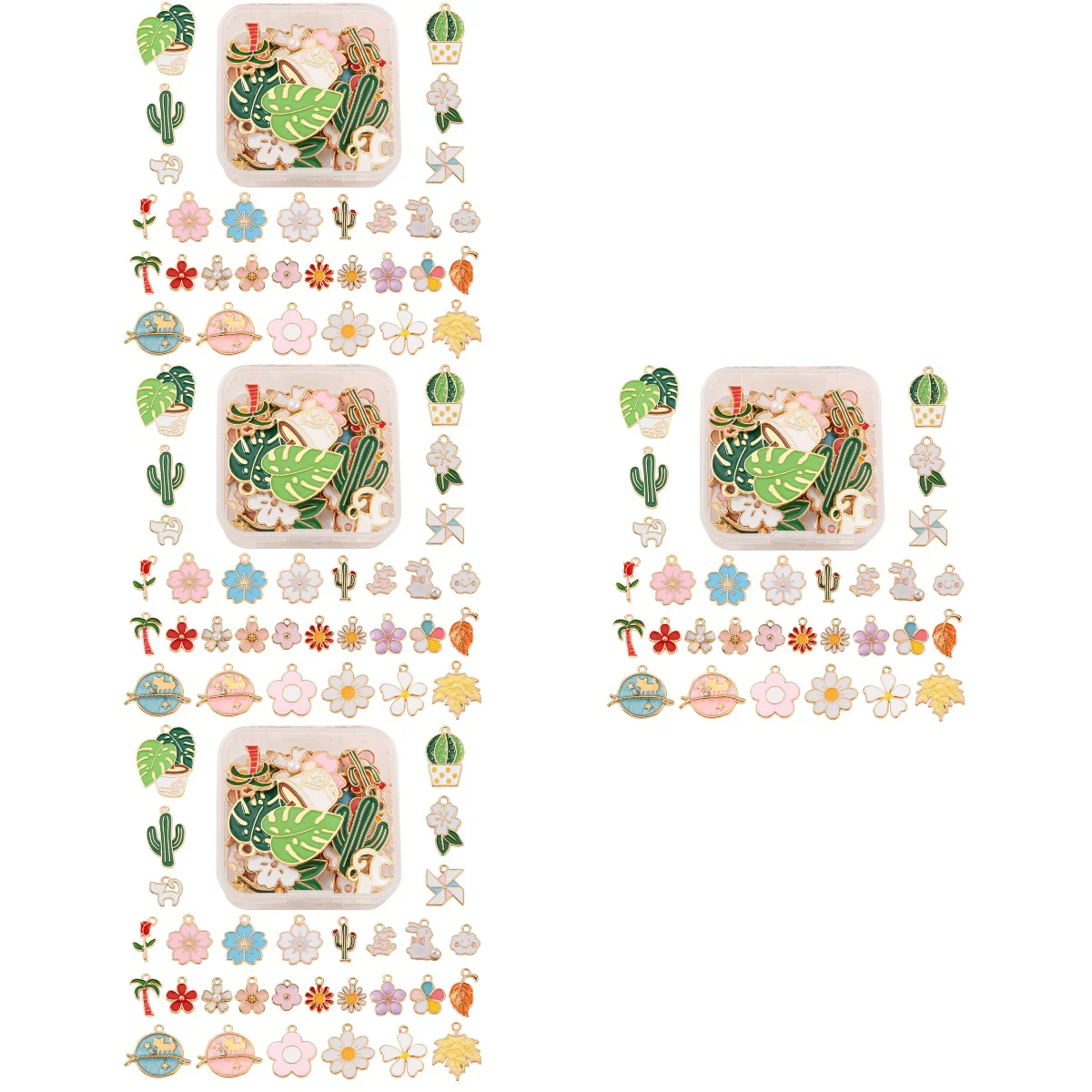

120 pcs Colorful Plants Flowers Charms Alloy Pendants Bracelet Charms Earrings Necklace Charms