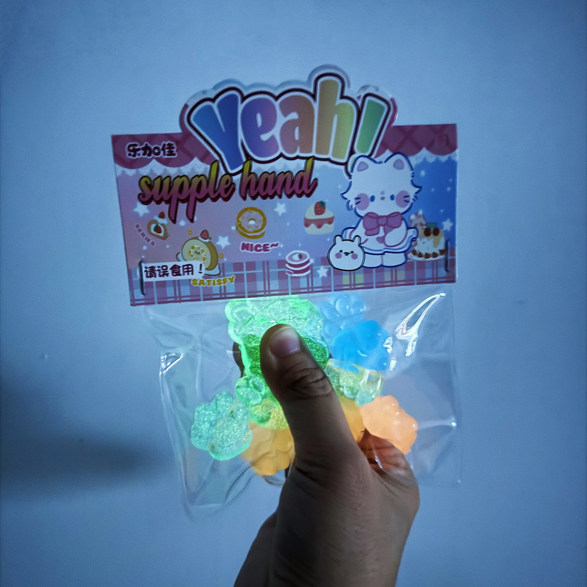 Kawaii светящаяся кошачья лапа прозрачная игрушка для снятия стресса уникальная