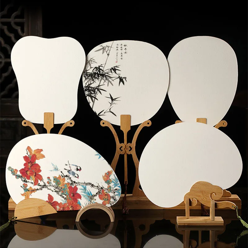 

10 шт./Стиль Половина готовый двусторонний бумажный веер Xuan бумажный старинный веер дворцовый веер без рисунка ручная роспись китайский веер для каллиграфии