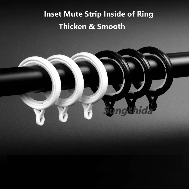 

Sungshida 60Pack Quality Mute Curtain Strip Insdie Rings Slide Smooth Curtain Accessories For 16 -25mm/0.5IN -1IN Diameter Rods