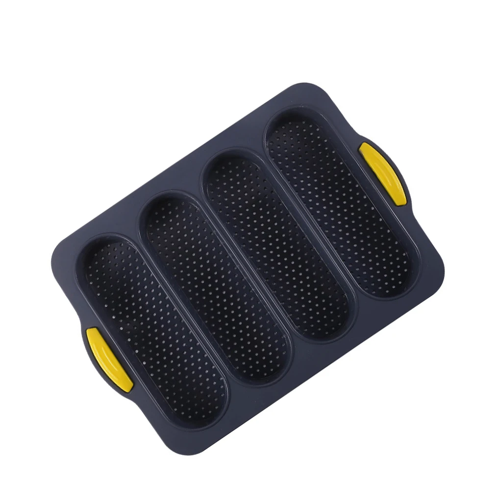 

Форма для хлеба, выпечки, печенья, силиконовая разноцветная компактная форма, долговечный инструмент для выпечки с 4 слотами, кухонное приспособление