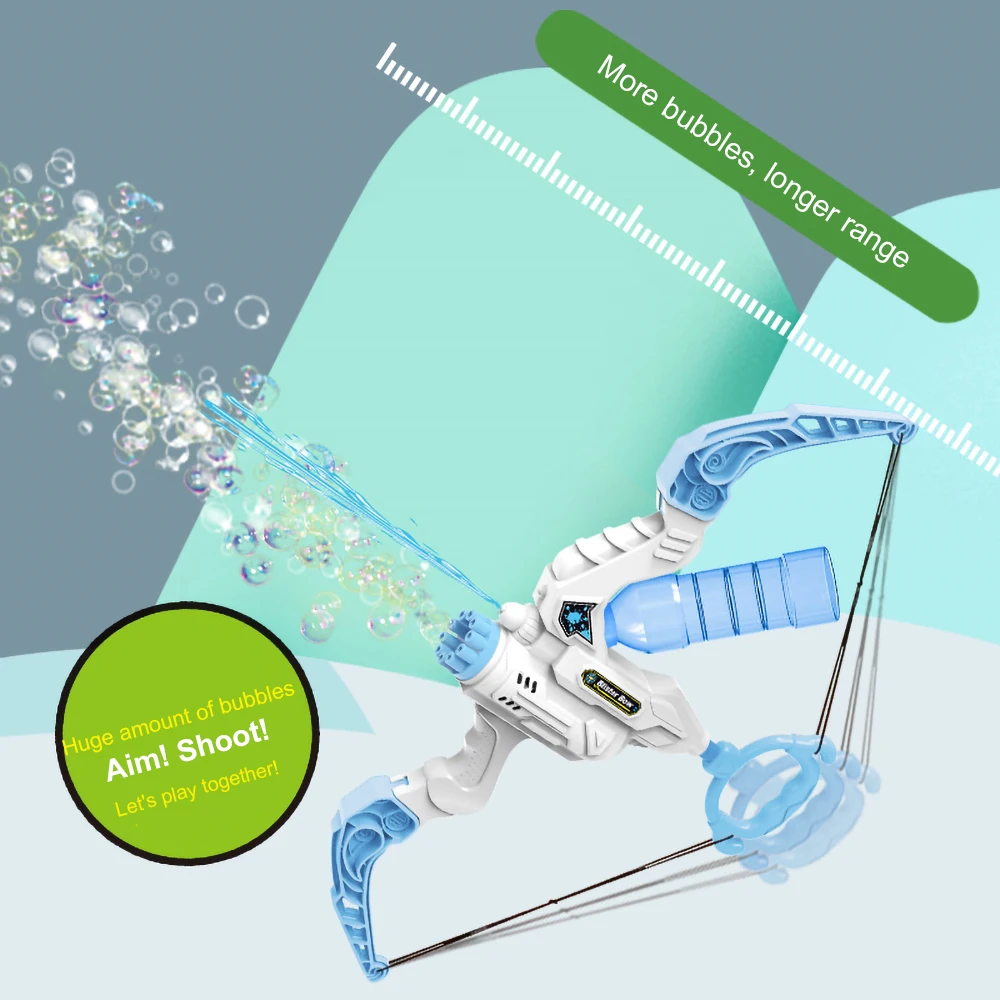 

Machine Kids Toy Water Gun Gift 2 in 1 Electric Automatic Bow and Arrow Automatic Bubble Gun and Launcher Water Gun Soap Bubble