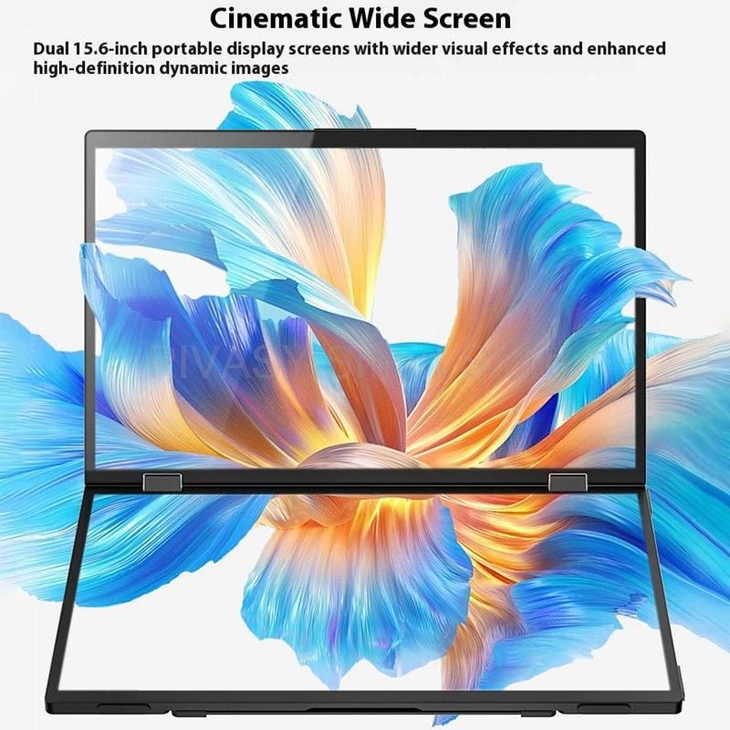 Фото 15,6-дюймовый портативный монитор с двойным экраном для PS5 Switch Hosts HD 1080P ПК Вторичный экран 360° °   Поворотная однокабельная ЖК-панель IPS №3