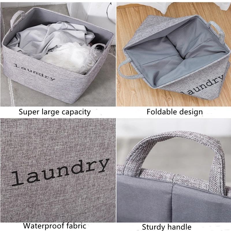 Супер большая корзина для хранения белья двухслойная Толстая складная мелочей с