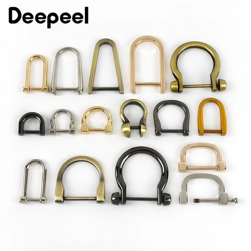 

5Pcs Deepeel Metal D Buckle U Ring Detachable Screw Bag Chain Adjuster Hanger Hook Clasp Handle Connector DIY Handbag Accessory