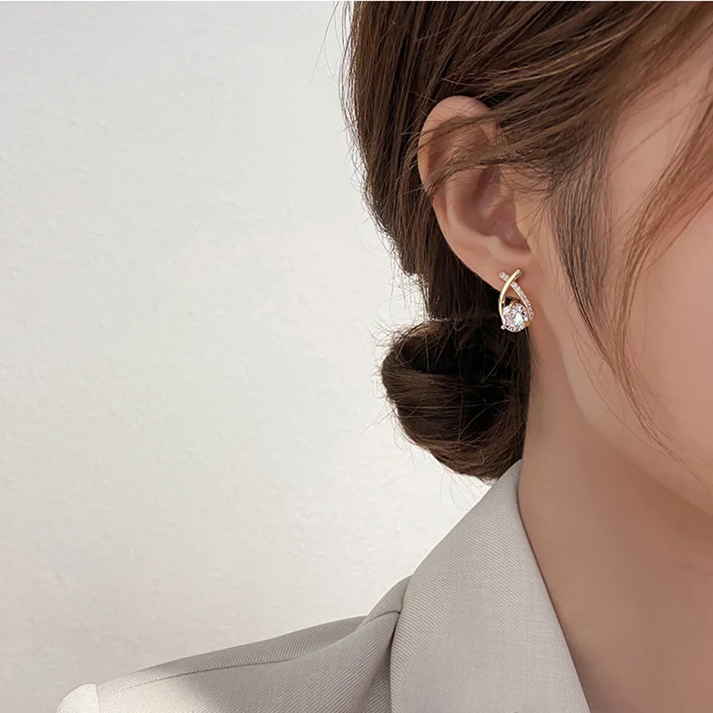 WAKA элегантные женские серьги-гвоздики с блестящими круглыми кристаллами и