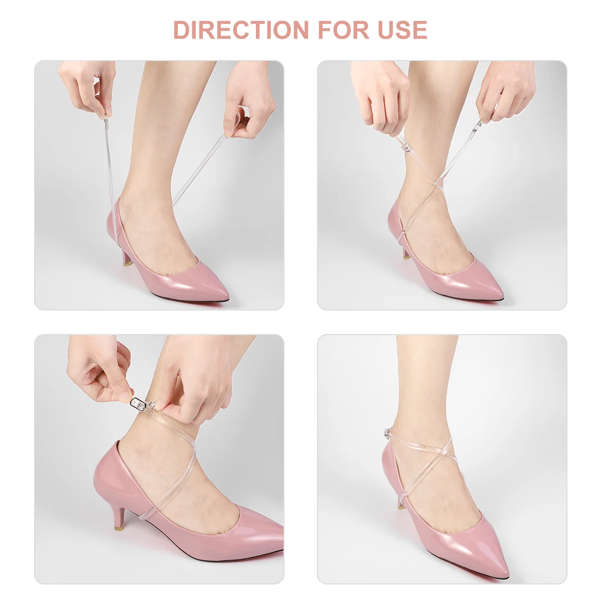 Shoelaces Ankle Strap Extenders Fat Ankles Invisible Straps Clear Heels Pumps Women