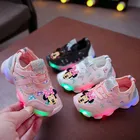 Детские повседневные ботинки с мягкой подошвой и Минни для мальчиков и девочек, спортивные ботинки для учащихся, Легкие беговые сетчатые ботинки для малышей