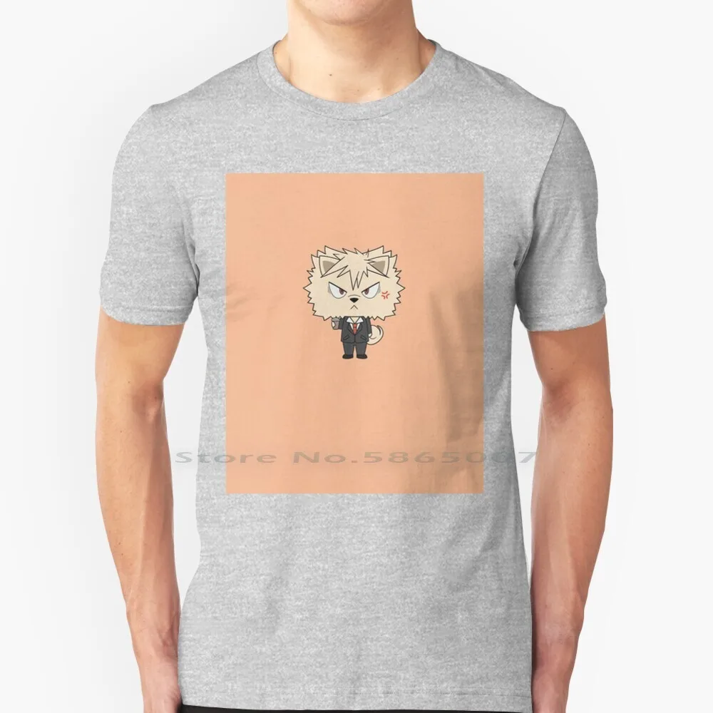

Bakugou Katsuki Pomeranian T Shirt 100% Cotton Aggretsuko Bnha Mha Boku No Hero Academia Anime Manga Chibi Animal Pomeranian