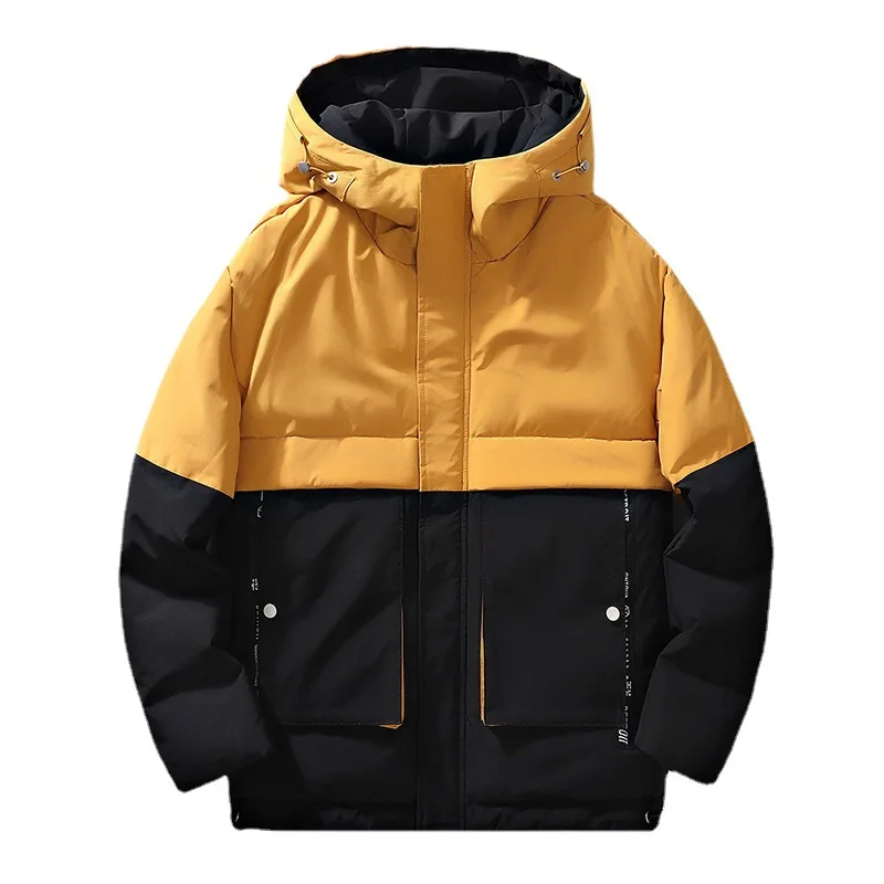 Winter Down Padded Jacket for Men Loose Casual Hooded Coat Youth Korean Fashion Trend Thicken Warm Cotton Jacket Male's Clothes