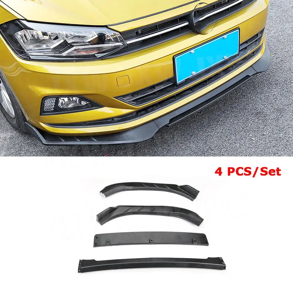 Спойлер на передний бампер из АБС-пластика для Volkswagen VW Polo Plus 2019 защита подбородка
