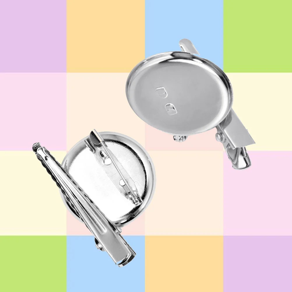 

Jewelry Tray Brooch Clasps Pin Disk Base Disc Blank Thicken Trays Badge Billed Hair Clips