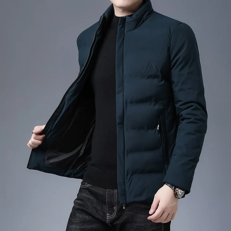 Brand Casual Fashion Quilted Jacket Men Warm Parkas Thick Windbreaker Cropped Coats Mens Clothes 2023 Winter High Quality New