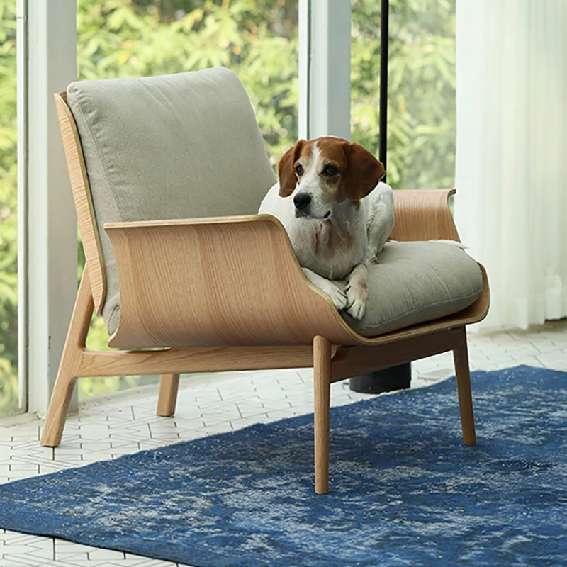 Скандинавский диван-стул из твердой древесины для отдыха Роскошная домашняя