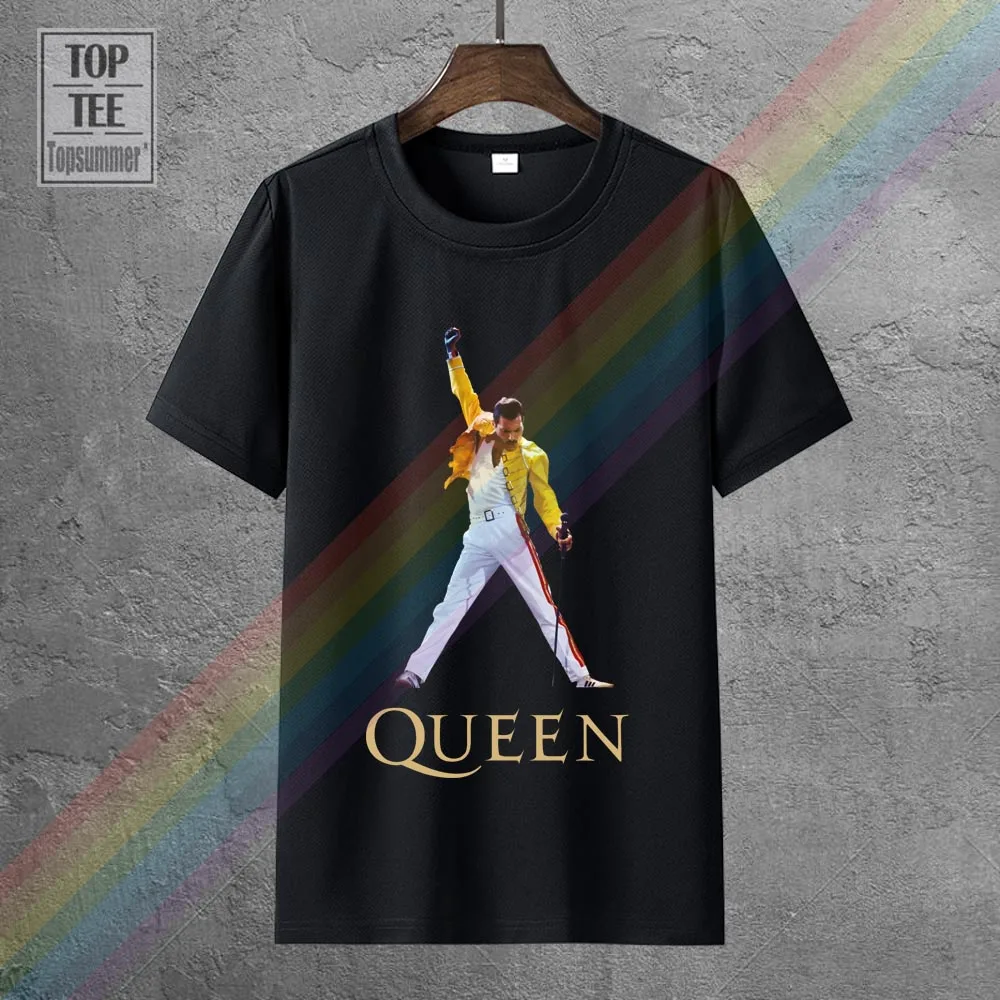 

Футболка Queen Freddie Mercury Live On концерт, черная Хлопковая мужская футболка размера S-3Xl 3D, популярная дешевая мужская футболка с коротким рукавом, ...
