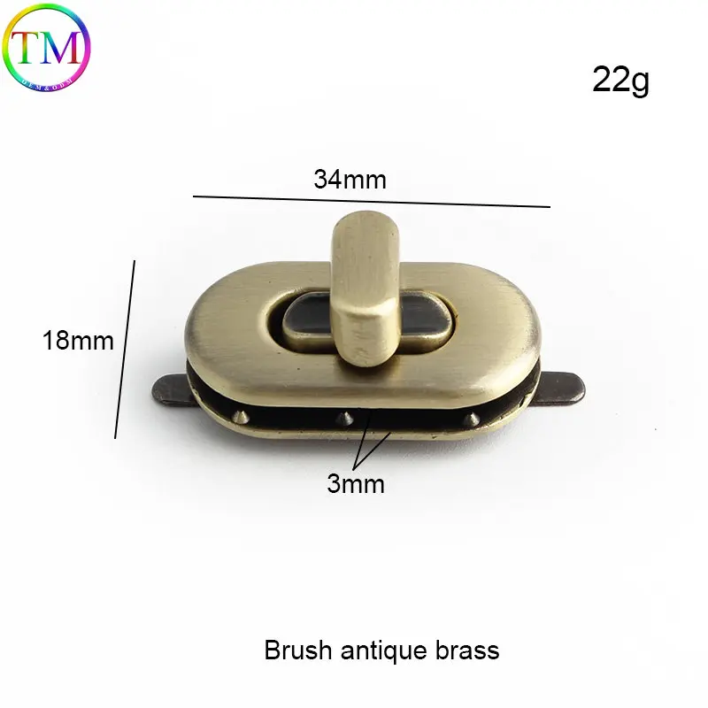 1-10 Pieces 3 Colors Metal Buckle Turn Locks Clasp Craft Clasp Turn Twist  Clasps Closure Leather Decorative Clasps For Diy bags