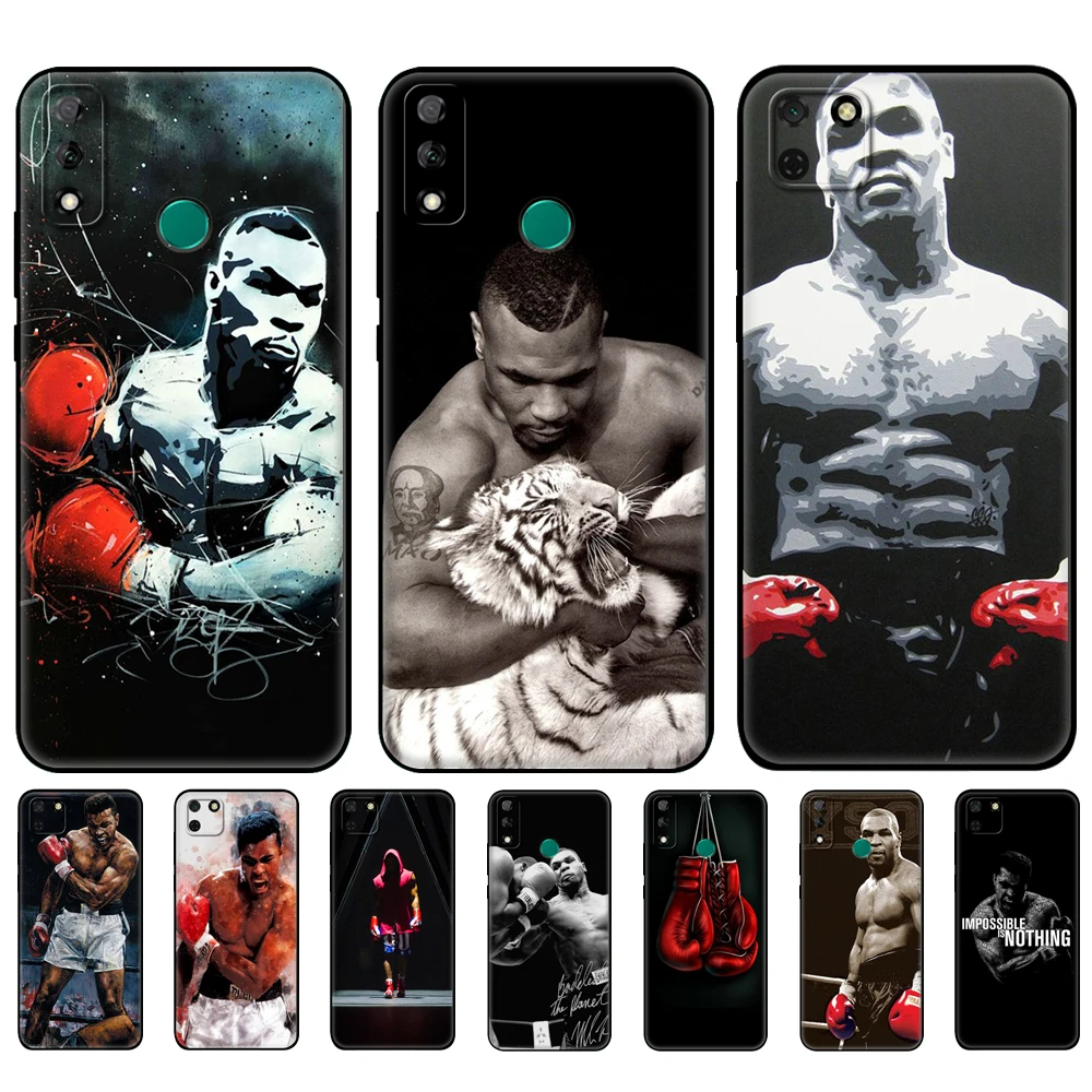 Черный чехол из ТПУ для Huawei Y9S, Y6S, Y8S, Y5P, Y7P, Y8P, чехол для Huawei Y5 lite Prime 2018, Y6 2019, чехол Майк Тайсон, боксеры