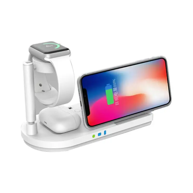 

Foldable Charger Stand Wireless Charging 4-in-1 Charger For Apple Watch Wireless Charger With Led Light 4-in-1 Fast Charging