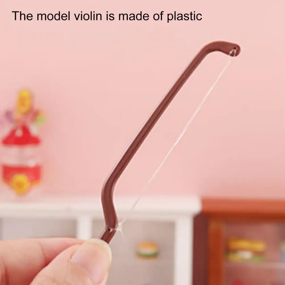 

2Pcs Miniature Music Instrument Trendy Home Decoration Vivid for Children Dollhouse Violin Model Dollhouse Violin Toy