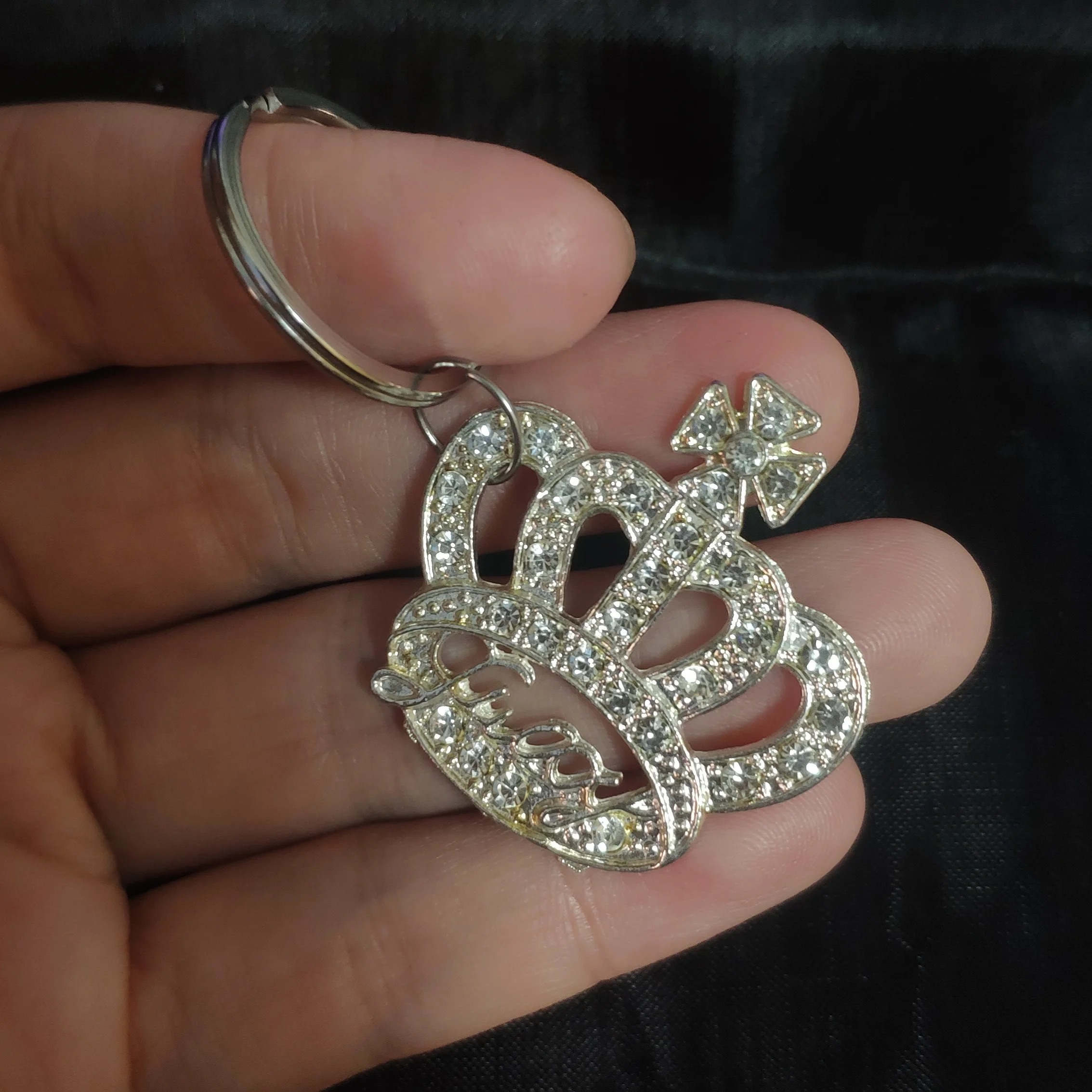 

Stainless Steel Car Keys Keychain Shinny Bling Unisex Carabiner for Keys Diamond Phone Charm Crown Friends Friends Couple Gift