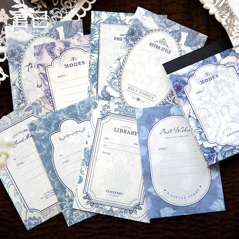 

40pcs Literature And Art Retro Greeting Card Message Supplies Scrapbooking Material Journal Handbook Cardstock Decorative Paper